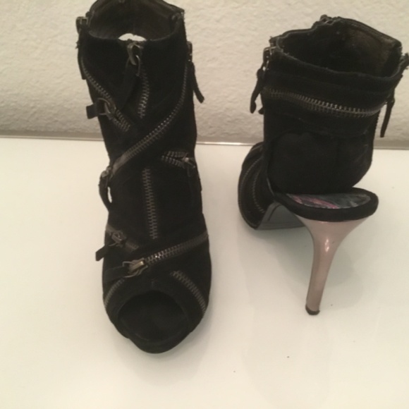 Sam Edelman suede peep toe zipper bootie sz 8 - Picture 6 of 10
